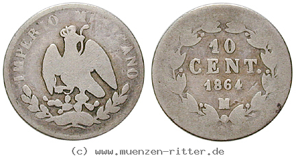 Klicken Sie auf das Bild um es auf Ihrem Rechner zu speichern mexiko-maximilian-kaiser-10-centavos/13327.jpg