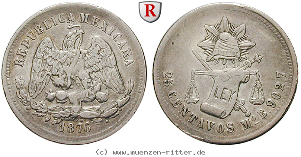 Klicken Sie auf das Bild um es auf Ihrem Rechner zu speichern mexiko-republik-25-centavos/14248.jpg