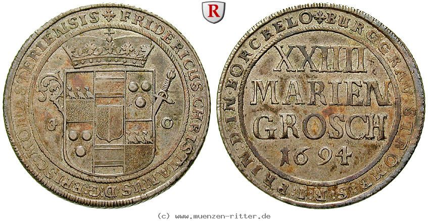 Klicken Sie auf das Bild um es auf Ihrem Rechner zu speichern muenster-bistum-friedrich-christian-von-plettenberg-24-mariengroschen/27589.jpg