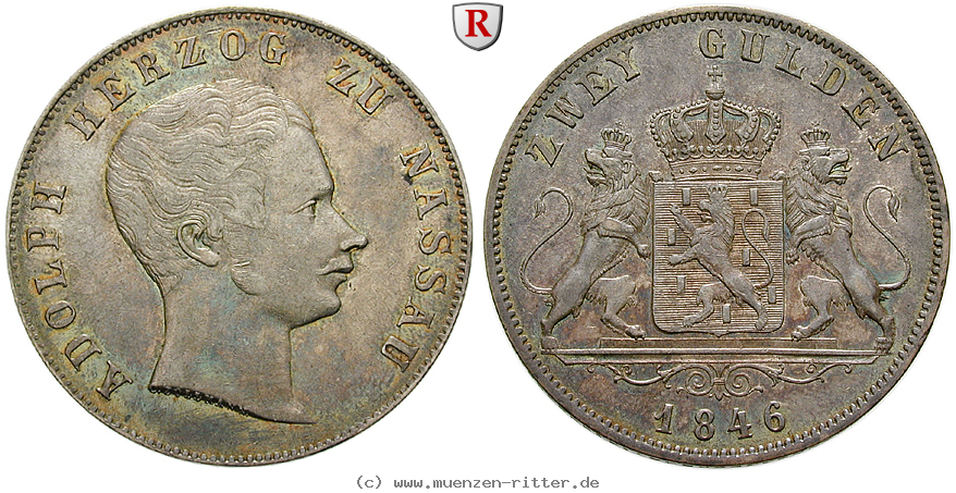 Klicken Sie auf das Bild um es auf Ihrem Rechner zu speichern nassau-adolph-doppelgulden/90658.jpg