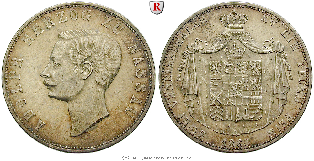 Klicken Sie auf das Bild um es auf Ihrem Rechner zu speichern nassau-adolph-vereinsdoppeltaler/88241.jpg