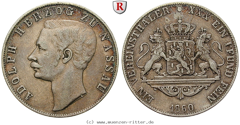 Klicken Sie auf das Bild um es auf Ihrem Rechner zu speichern nassau-adolph-vereinstaler/102036.jpg