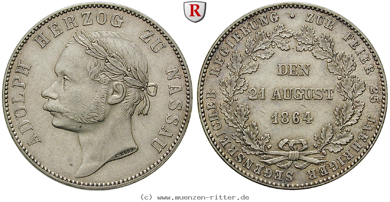 Klicken Sie auf das Bild um es auf Ihrem Rechner zu speichern nassau-adolph-vereinstaler/27476.jpg
