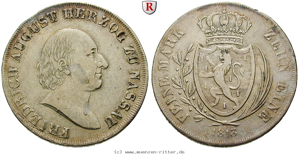 Klicken Sie auf das Bild um es auf Ihrem Rechner zu speichern nassau-friedrich-august-konventionstaler/88239.jpg