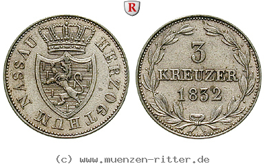 Klicken Sie auf das Bild um es auf Ihrem Rechner zu speichern nassau-wilhelm-3-kreuzer/85467.jpg