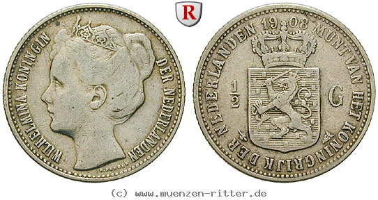 Klicken Sie auf das Bild um es auf Ihrem Rechner zu speichern niederlande-wilhelmina-i-1-2-gulden/57791.jpg