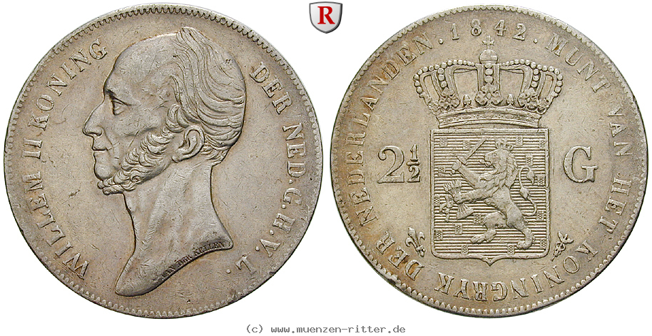 Klicken Sie auf das Bild um es auf Ihrem Rechner zu speichern niederlande-willem-ii-2-1-2-gulden/83458.jpg
