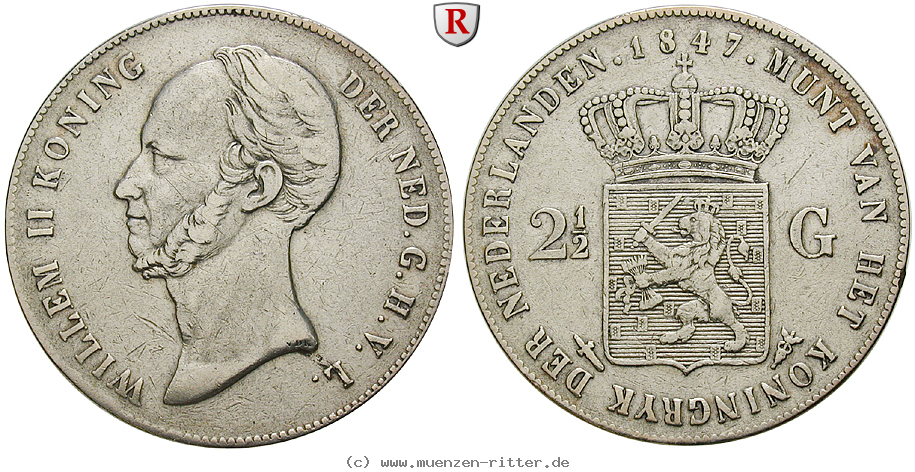 Klicken Sie auf das Bild um es auf Ihrem Rechner zu speichern niederlande-willem-ii-2-1-2-gulden/83460.jpg
