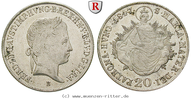 Klicken Sie auf das Bild um es auf Ihrem Rechner zu speichern oesterreich-kaiserreich-ferdinand-i-20-kreuzer/61161.jpg