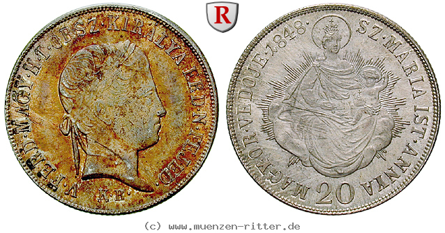 Klicken Sie auf das Bild um es auf Ihrem Rechner zu speichern oesterreich-kaiserreich-ferdinand-i-20-kreuzer/83627.jpg