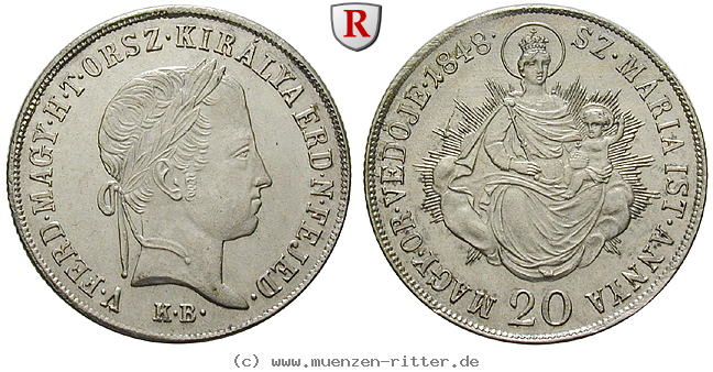 Klicken Sie auf das Bild um es auf Ihrem Rechner zu speichern oesterreich-kaiserreich-ferdinand-i-20-kreuzer/83629.jpg