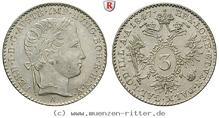 Klicken Sie auf das Bild um es auf Ihrem Rechner zu speichern oesterreich-kaiserreich-ferdinand-i-3-kreuzer/85662.jpg
