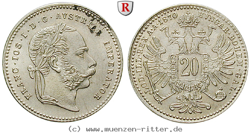 Klicken Sie auf das Bild um es auf Ihrem Rechner zu speichern oesterreich-kaiserreich-franz-joseph-i-20-kreuzer/46302.jpg