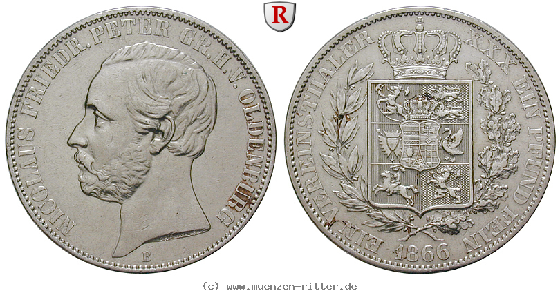 Klicken Sie auf das Bild um es auf Ihrem Rechner zu speichern oldenburg-nicolaus-friedrich-peter-vereinstaler/67178.jpg