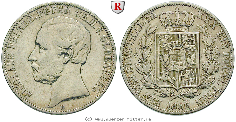 Klicken Sie auf das Bild um es auf Ihrem Rechner zu speichern oldenburg-nicolaus-friedrich-peter-vereinstaler/88247.jpg