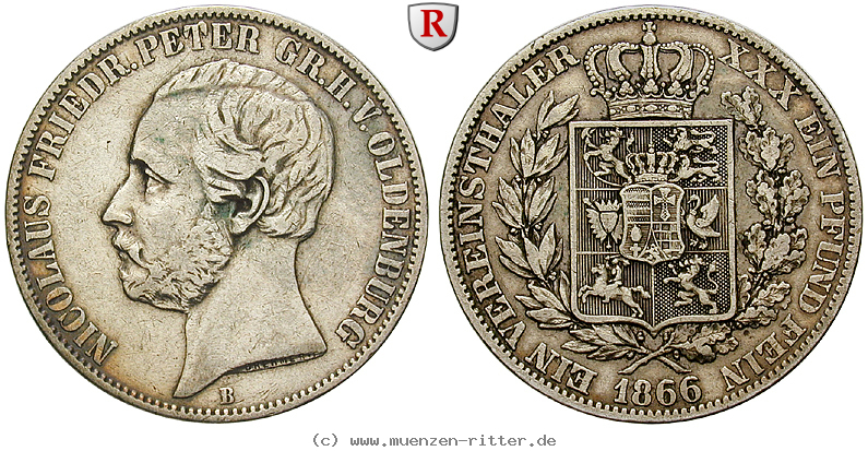 Klicken Sie auf das Bild um es auf Ihrem Rechner zu speichern oldenburg-nicolaus-friedrich-peter-vereinstaler/97756.jpg