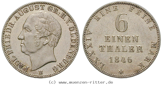 Klicken Sie auf das Bild um es auf Ihrem Rechner zu speichern oldenburg-paul-friedrich-august-1-6-taler/22512.jpg