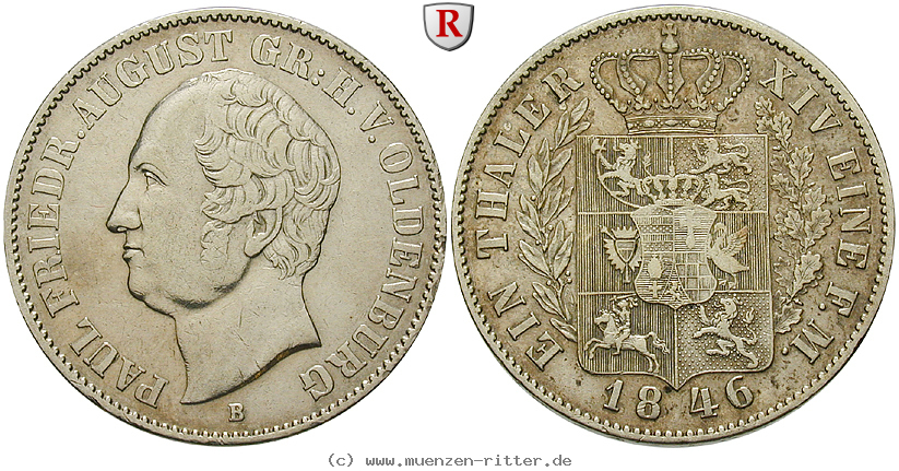 Klicken Sie auf das Bild um es auf Ihrem Rechner zu speichern oldenburg-paul-friedrich-august-taler/49875.jpg