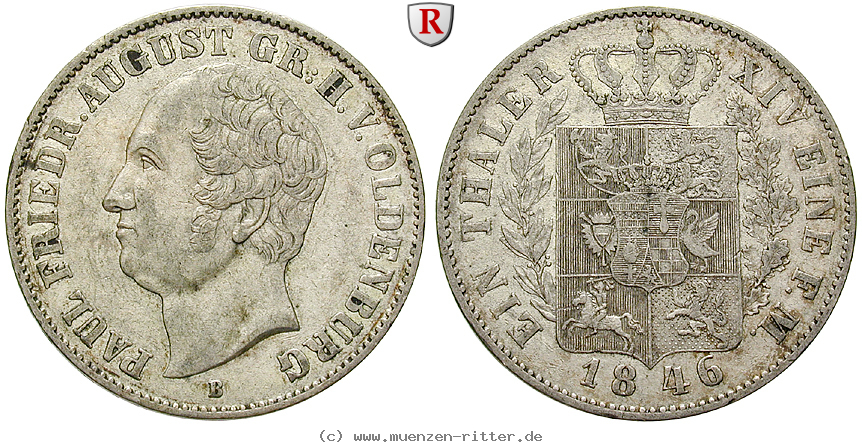 Klicken Sie auf das Bild um es auf Ihrem Rechner zu speichern oldenburg-paul-friedrich-august-taler/67179.jpg