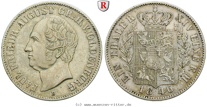 Klicken Sie auf das Bild um es auf Ihrem Rechner zu speichern oldenburg-paul-friedrich-august-taler/88245.jpg
