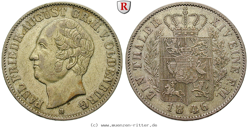 Klicken Sie auf das Bild um es auf Ihrem Rechner zu speichern oldenburg-paul-friedrich-august-taler/90665.jpg