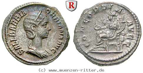 Klicken Sie auf das Bild um es auf Ihrem Rechner zu speichern orbiana-frau-des-severus-alexander-denar/27076.jpg