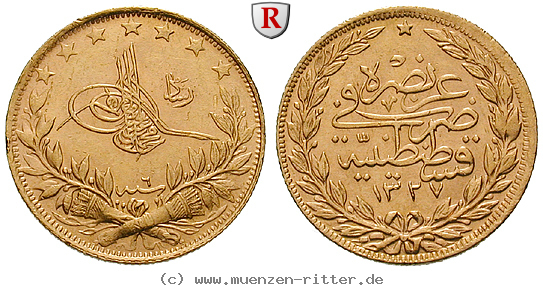 Klicken Sie auf das Bild um es auf Ihrem Rechner zu speichern osmanisches-reich-mohammed-v-100-piaster/30089.jpg