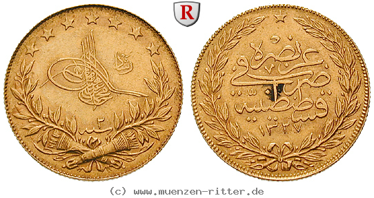 Klicken Sie auf das Bild um es auf Ihrem Rechner zu speichern osmanisches-reich-mohammed-v-100-piaster/52922.jpg