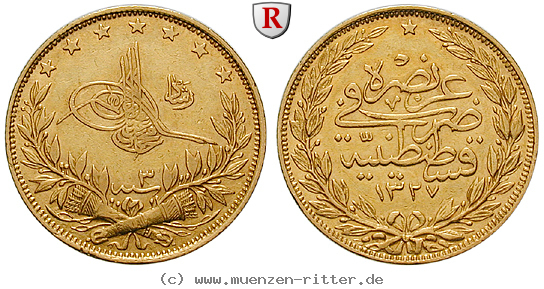Klicken Sie auf das Bild um es auf Ihrem Rechner zu speichern osmanisches-reich-mohammed-v-100-piaster/64602.jpg