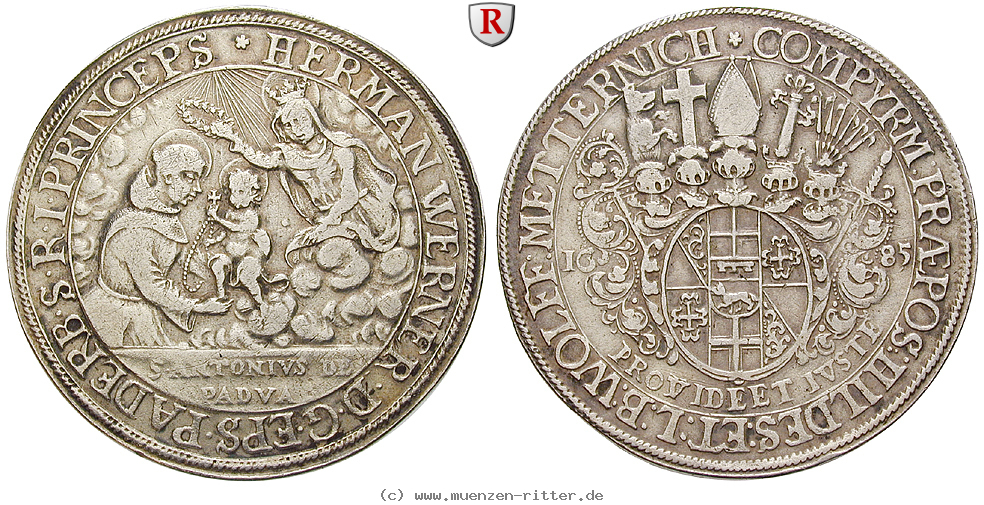 paderborn-bistum-hermann-werner-von-wolf-metternich-reichstaler/75278.jpg