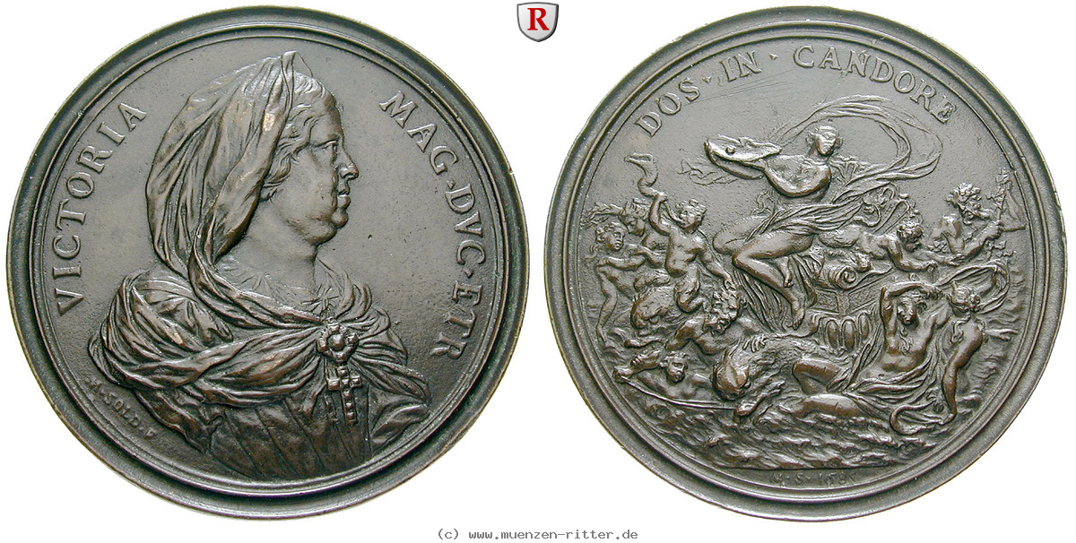 personenmedaillen-della-rovere-vittoria--gemahlin-des-grossherzogs-der-toscana-ferdinand-ii-de-medici-bronzemedaille/53667.jpg