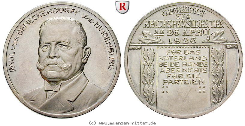 Klicken Sie auf das Bild um es auf Ihrem Rechner zu speichern personenmedaillen-hindenburg-paul-von--deutscher-generalfeldmarschall-silbermedaille/45857.jpg