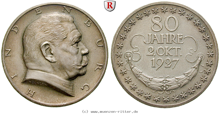 personenmedaillen-hindenburg-paul-von--deutscher-generalfeldmarschall-silbermedaille/51441.jpg