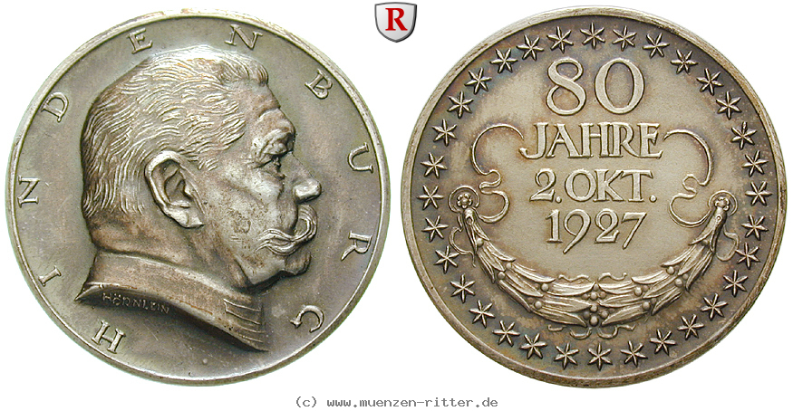 personenmedaillen-hindenburg-paul-von--deutscher-generalfeldmarschall-silbermedaille/51443.jpg