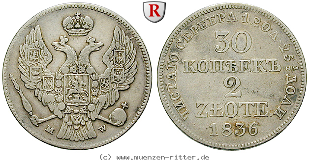 polen-nikolaus-i-von-russland-2-zlote--30-kopeken/32909.jpg