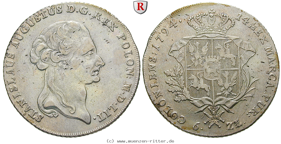 Klicken Sie auf das Bild um es auf Ihrem Rechner zu speichern polen-stanislaus-august-6-zlotych/75249.jpg