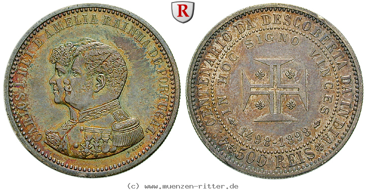 Klicken Sie auf das Bild um es auf Ihrem Rechner zu speichern portugal-carlos-i-500-reis/103532.jpg