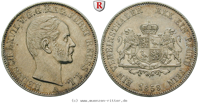 Klicken Sie auf das Bild um es auf Ihrem Rechner zu speichern reuss-heinrich-lxvii-vereinstaler/88270.jpg