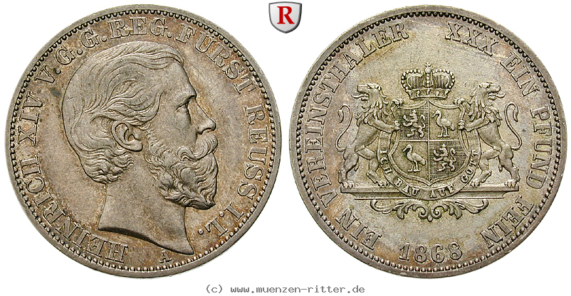 Klicken Sie auf das Bild um es auf Ihrem Rechner zu speichern reuss-heinrich-xiv-vereinstaler/93126.jpg