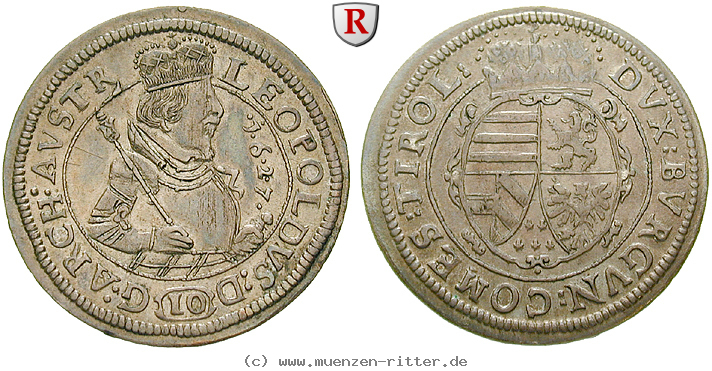 Klicken Sie auf das Bild um es auf Ihrem Rechner zu speichern roemisch-deutsches-reich-erzherzog-leopold-v-10-kreuzer/53555.jpg
