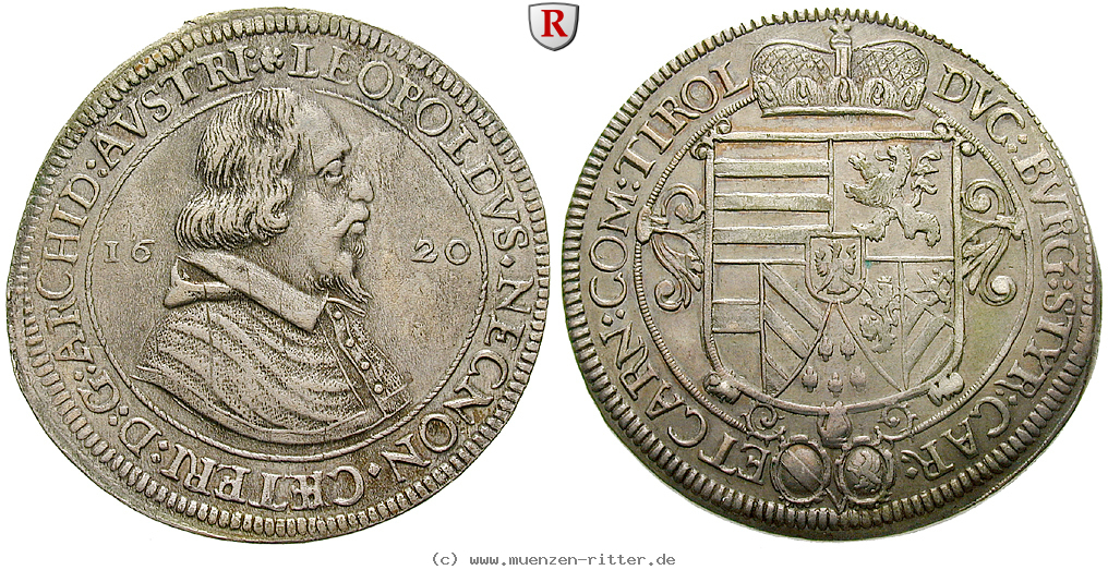Klicken Sie auf das Bild um es auf Ihrem Rechner zu speichern roemisch-deutsches-reich-erzherzog-leopold-v-taler/53552.jpg