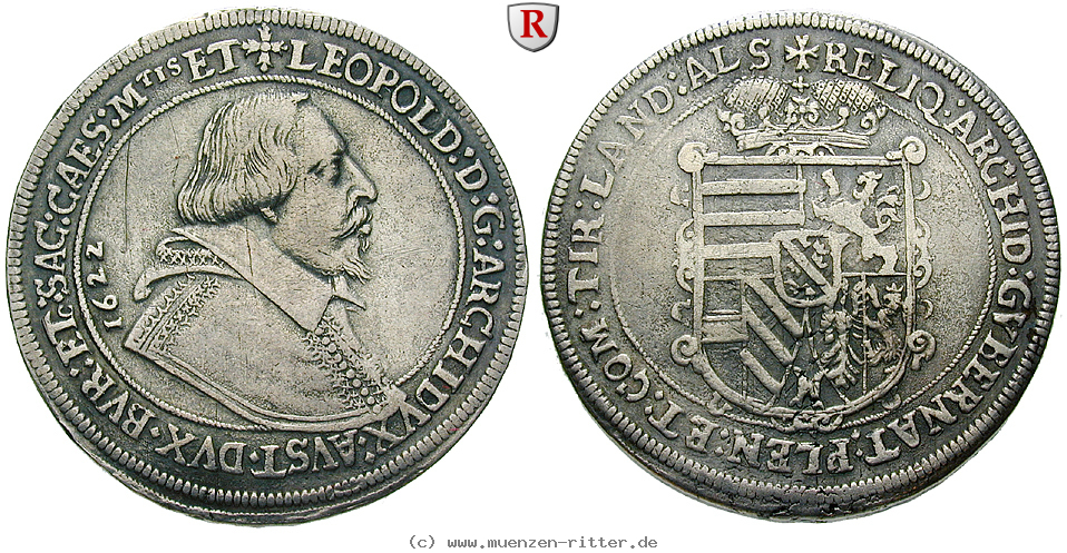 Klicken Sie auf das Bild um es auf Ihrem Rechner zu speichern roemisch-deutsches-reich-erzherzog-leopold-v-taler/72503.jpg