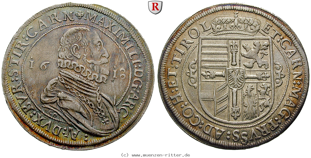 Klicken Sie auf das Bild um es auf Ihrem Rechner zu speichern roemisch-deutsches-reich-erzherzog-maximilian-taler/61570.jpg