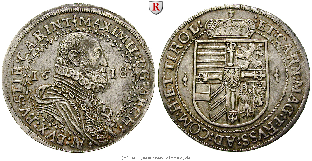 Klicken Sie auf das Bild um es auf Ihrem Rechner zu speichern roemisch-deutsches-reich-erzherzog-maximilian-taler/61602.jpg