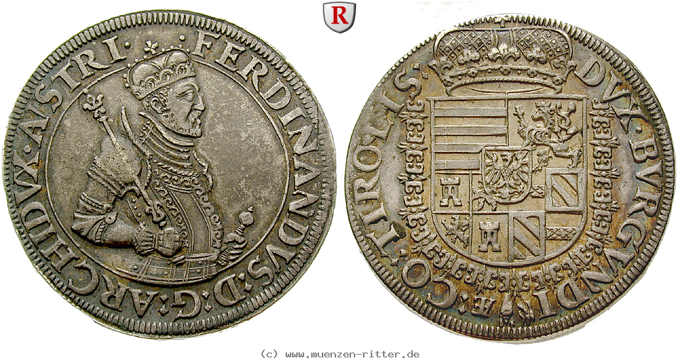 Klicken Sie auf das Bild um es auf Ihrem Rechner zu speichern roemisch-deutsches-reich-ferdinand-ii--als-erzherzog-taler/46881.jpg