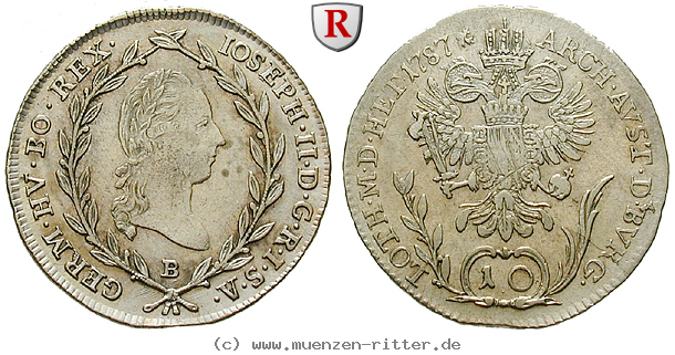 Klicken Sie auf das Bild um es auf Ihrem Rechner zu speichern roemisch-deutsches-reich-joseph-ii-10-kreuzer/46351.jpg