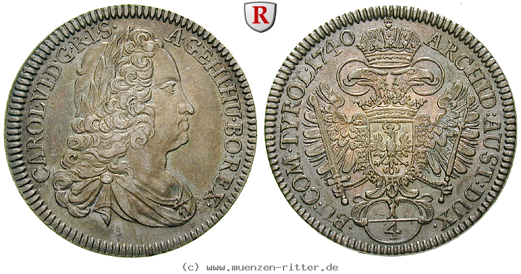 Klicken Sie auf das Bild um es auf Ihrem Rechner zu speichern roemisch-deutsches-reich-karl-vi-1-4-taler/57429.jpg