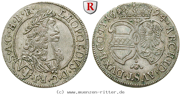 Klicken Sie auf das Bild um es auf Ihrem Rechner zu speichern roemisch-deutsches-reich-leopold-i-6-kreuzer/60986.jpg