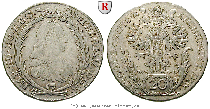 Klicken Sie auf das Bild um es auf Ihrem Rechner zu speichern roemisch-deutsches-reich-maria-theresia-20-kreuzer/46339.jpg