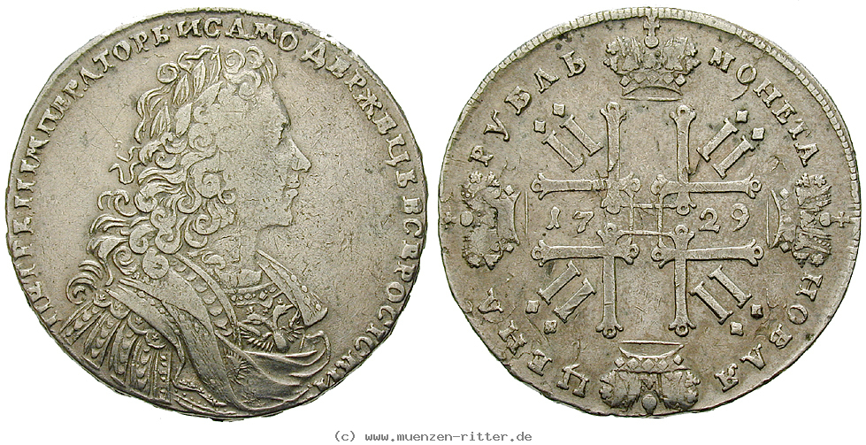 Klicken Sie auf das Bild um es auf Ihrem Rechner zu speichern russland-peter-ii-rubel/32788.jpg